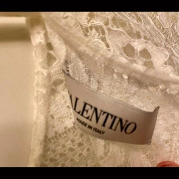 Valentino Lace Short Sleeve Shirt White size 6 - Picture 6 of 10